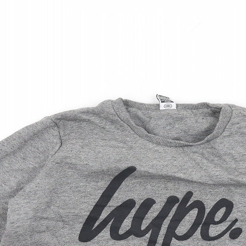 Hype Boys Grey Cotton Pullover Sweatshirt Size 11-12 Years Pullover