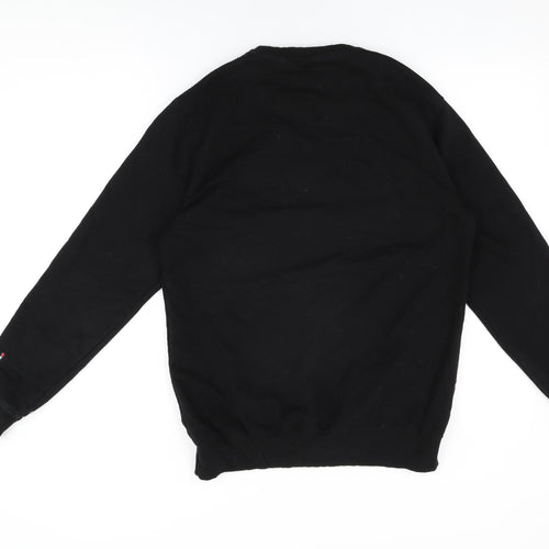 Tommy Hilfiger Mens Black Cotton Pullover Sweatshirt Size M - Tommy Hilfiger Logo