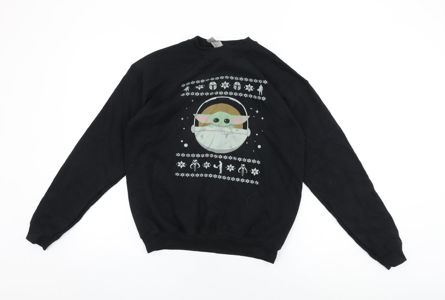 Star Wars Womens Black Cotton Pullover Sweatshirt Size XL Pullover - Baby Yoda, Christmas Jumper