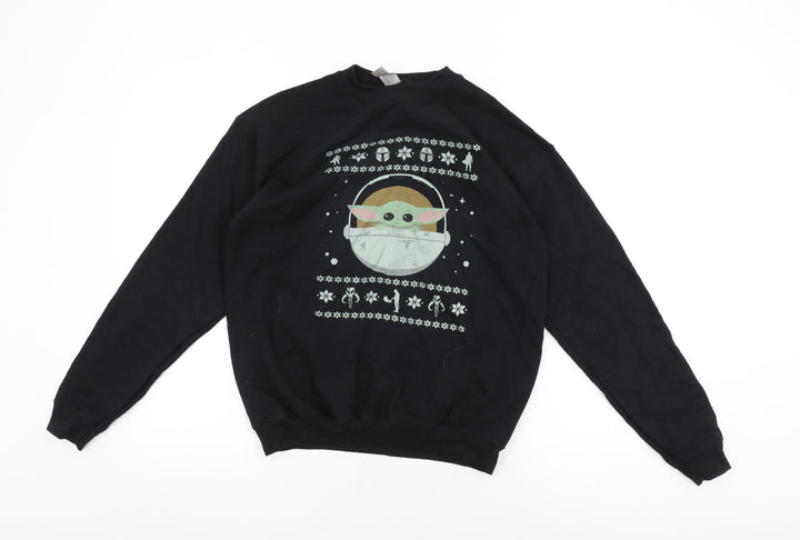 Star Wars Womens Black Cotton Pullover Sweatshirt Size XL Pullover - Baby Yoda, Christmas Jumper