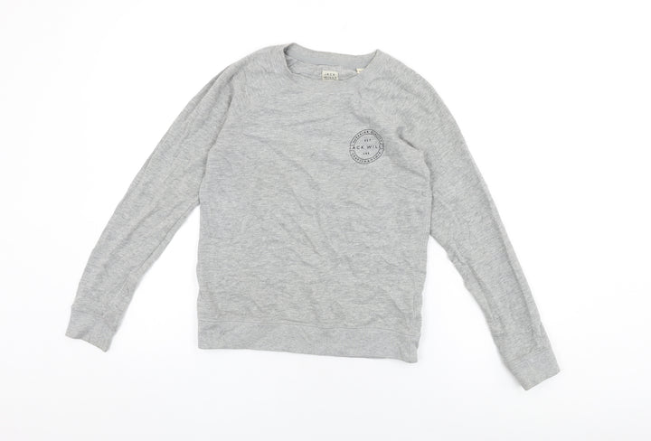 Jack Wills Womens Grey Cotton Pullover Sweatshirt Size 8 Pullover