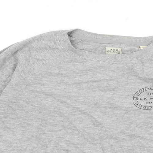 Jack Wills Womens Grey Cotton Pullover Sweatshirt Size 8 Pullover