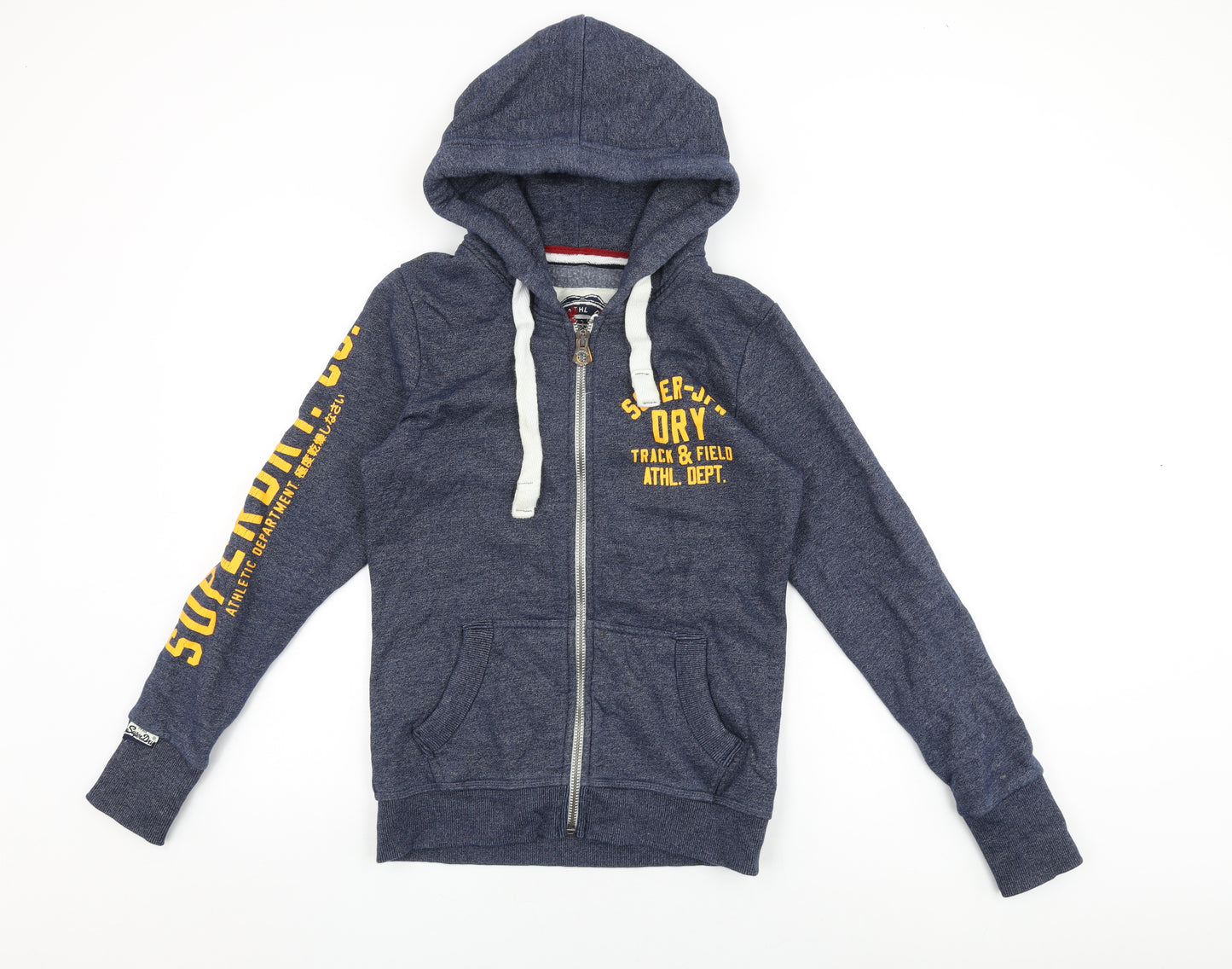 Superdry Mens Blue Cotton Full Zip Hoodie Size S