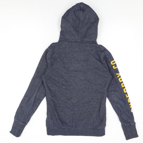 Superdry Mens Blue Cotton Full Zip Hoodie Size S