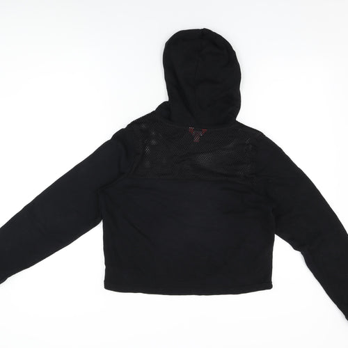 GUESS Womens Black Cotton Pullover Hoodie Size M Pullover - Guess Logo