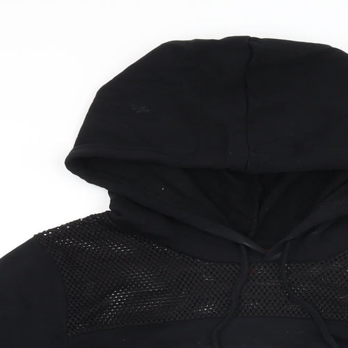 GUESS Womens Black Cotton Pullover Hoodie Size M Pullover - Guess Logo