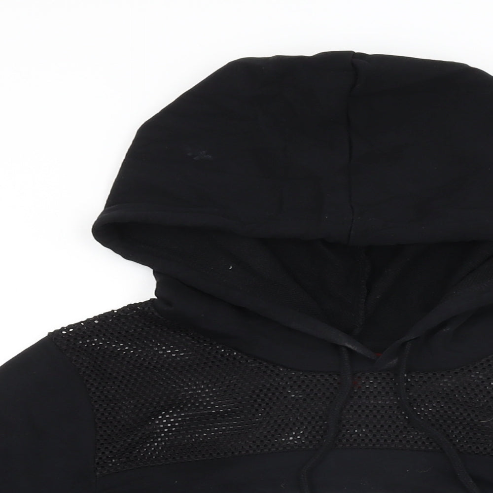 GUESS Womens Black Cotton Pullover Hoodie Size M Pullover - Guess Logo