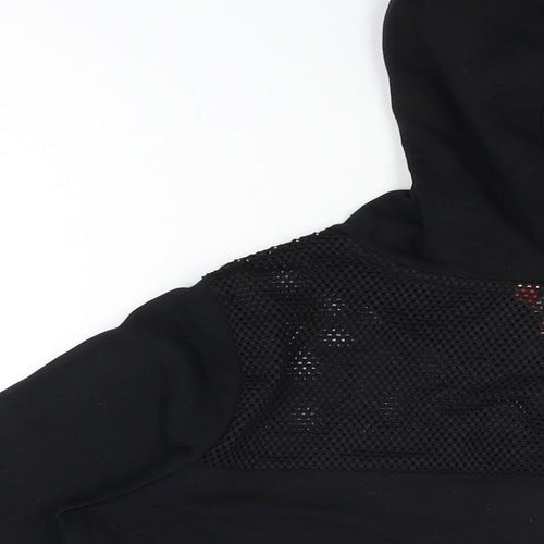 GUESS Womens Black Cotton Pullover Hoodie Size M Pullover - Guess Logo