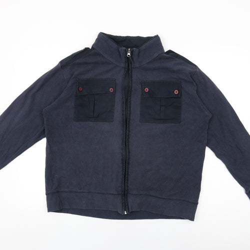 FU2 Mens Blue Cotton Full Zip Sweatshirt Size L