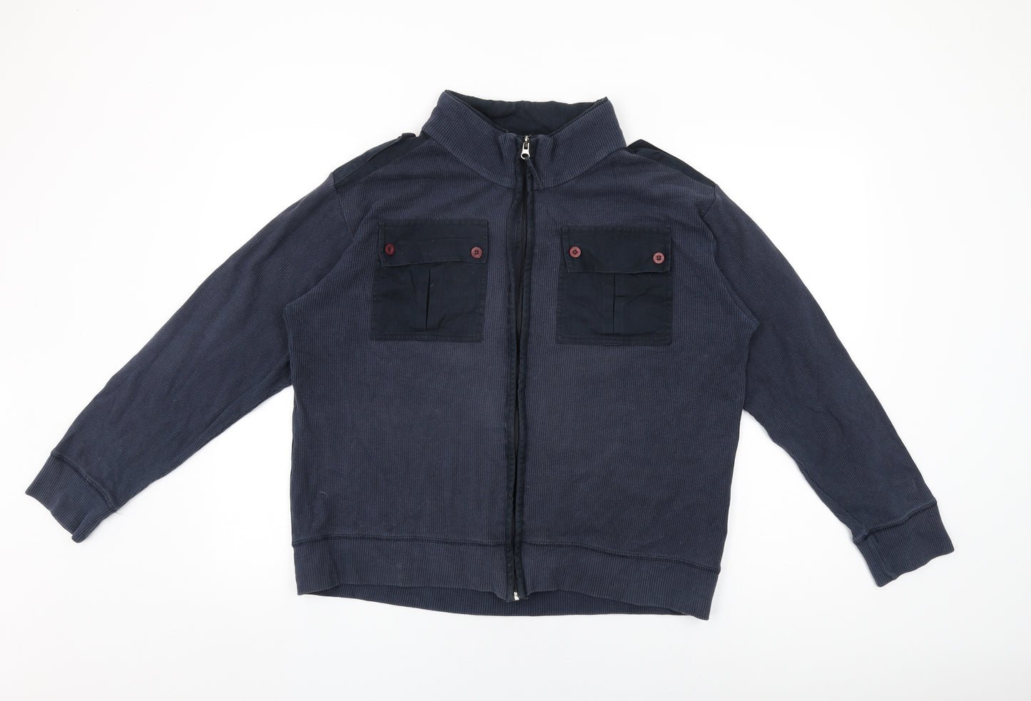 FU2 Mens Blue Cotton Full Zip Sweatshirt Size L