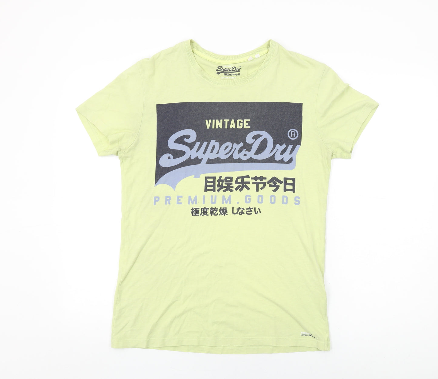 Superdry Mens Green Cotton T-Shirt Size S Round Neck - Vintage Superdry Logo
