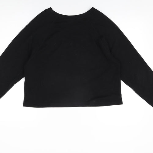 Bershka Womens Black Cotton Pullover Sweatshirt Size M Pullover - Give Yourself A Break