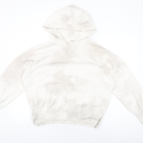 Abercrombie & Fitch Womens White Geometric Cotton Pullover Hoodie Size S Pullover - Tie Dye