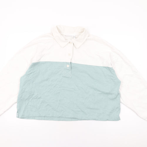 Weekday Womens White Cotton Basic T-Shirt Size S Collared