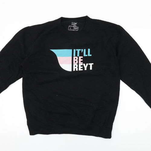 Northern Power Garms Womens Black Cotton Pullover Sweatshirt Size L Pullover - It'll Be Reyt