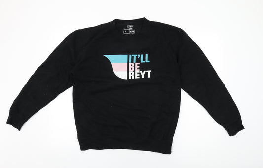 Northern Power Garms Womens Black Cotton Pullover Sweatshirt Size L Pullover - It'll Be Reyt