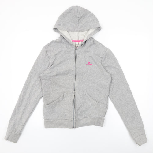 Olympus Womens Grey Cotton Full Zip Hoodie Size 12 Zip