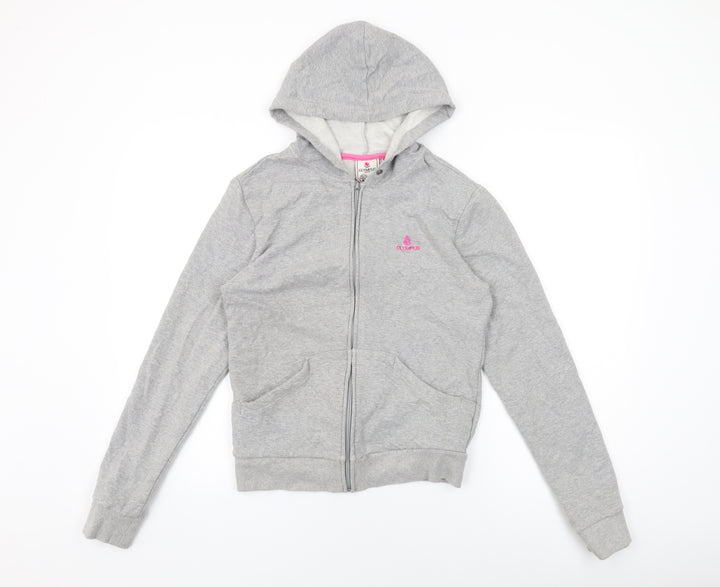 Olympus Womens Grey Cotton Full Zip Hoodie Size 12 Zip