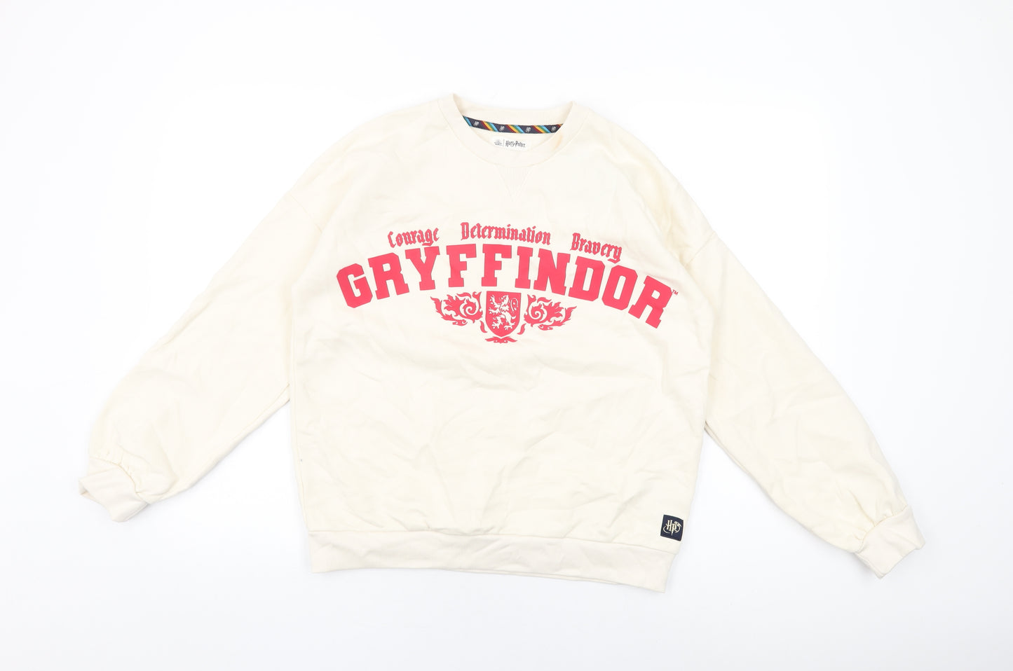 Harry Potter Girls Ivory Cotton Pullover Sweatshirt Size 13-14 Years Pullover - Gryffindor