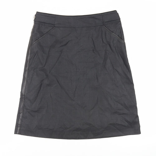 NetWork Womens Grey Wool A-Line Skirt Size 30 in Zip - Pockets
