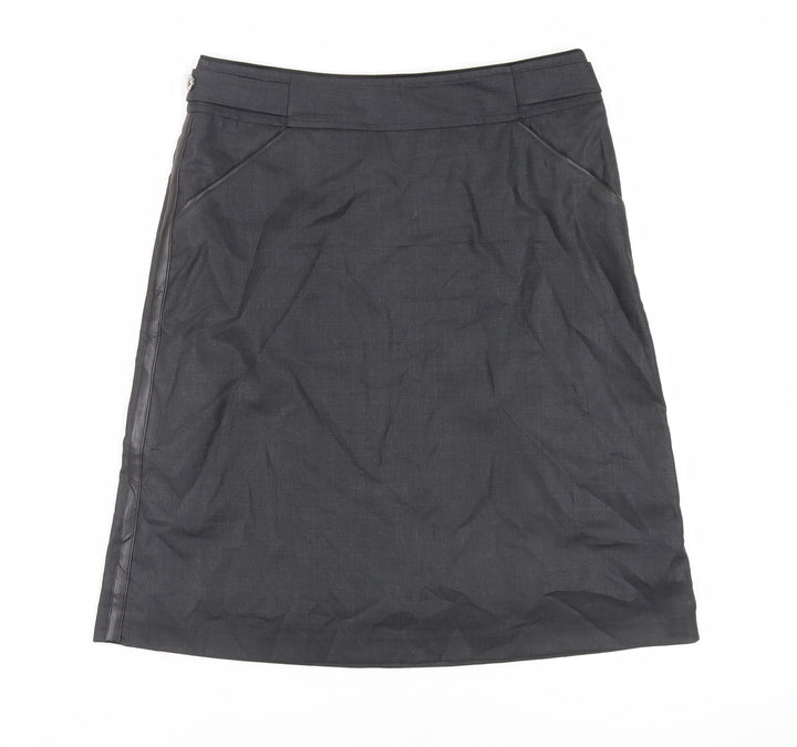 NetWork Womens Grey Wool A-Line Skirt Size 30 in Zip - Pockets