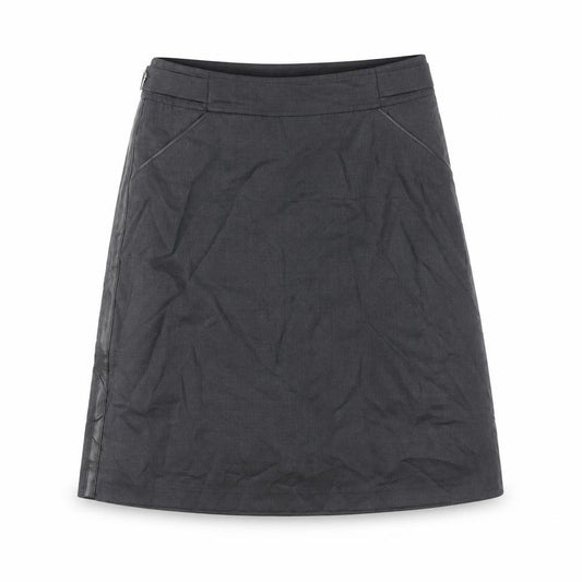 Front view of NetWork women’s grey wool a-line skirt, size UK 30, in zip - pockets