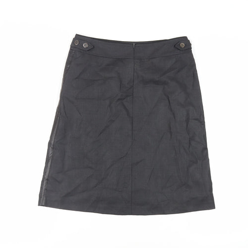 NetWork Womens Grey Wool A-Line Skirt Size 30 in Zip - Pockets