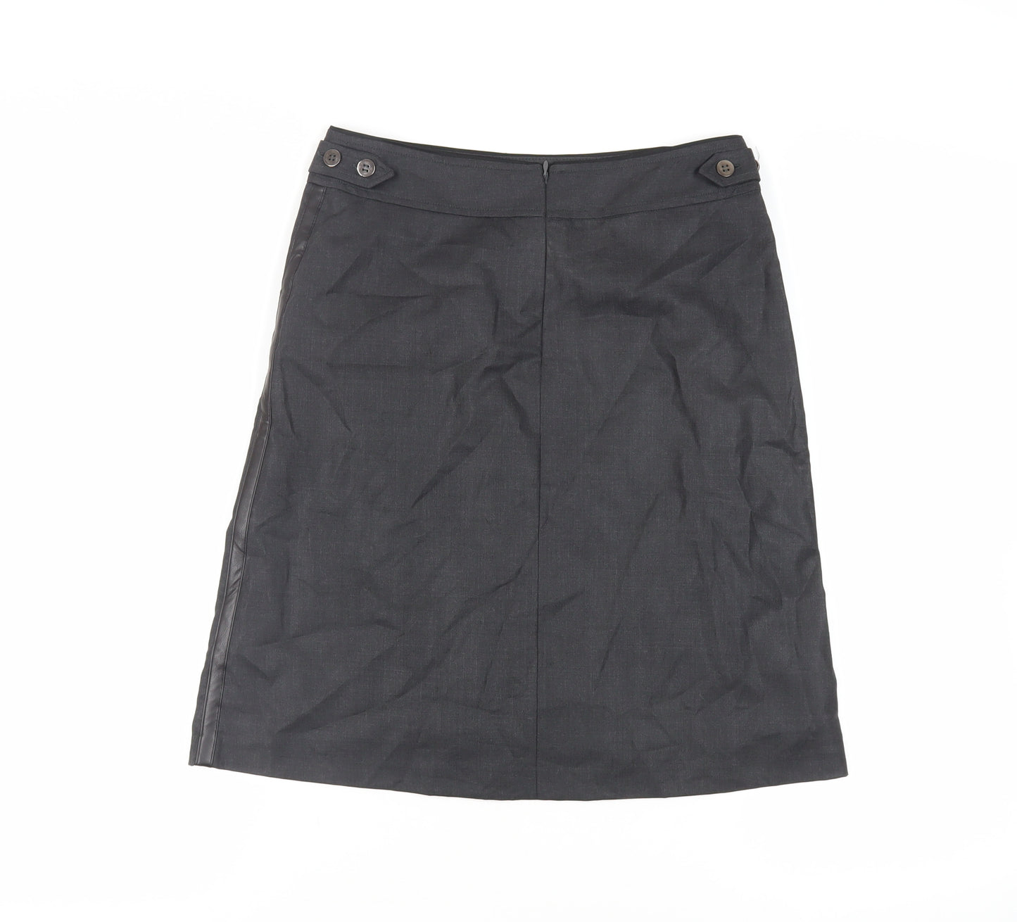 NetWork Womens Grey Wool A-Line Skirt Size 30 in Zip - Pockets