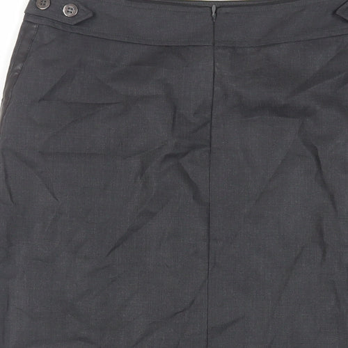 NetWork Womens Grey Wool A-Line Skirt Size 30 in Zip - Pockets
