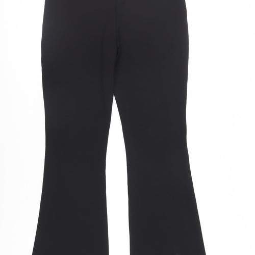 H&M Womens Black Polyester Trousers Size M L32 in Regular - Elasticated Waist