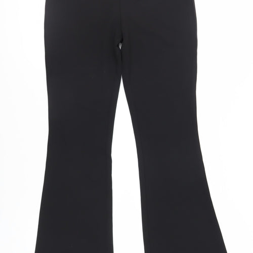 H&M Womens Black Polyester Trousers Size M L32 in Regular - Elasticated Waist