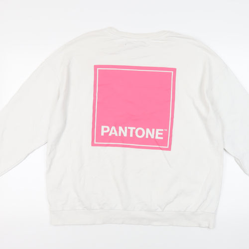 Pantone Womens White Cotton Pullover Sweatshirt Size 18 Pullover - Logo