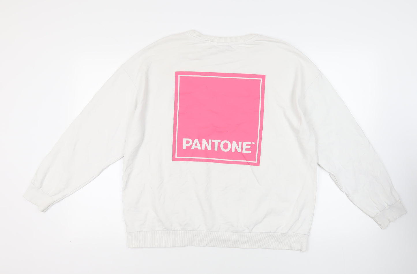 Pantone Womens White Cotton Pullover Sweatshirt Size 18 Pullover - Logo