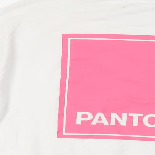 Pantone Womens White Cotton Pullover Sweatshirt Size 18 Pullover - Logo