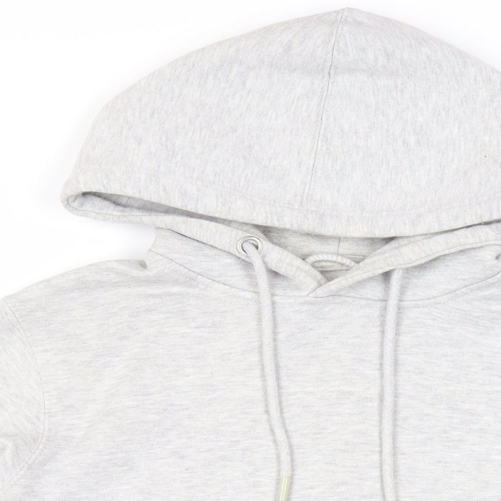 Pull&Bear Mens Grey Cotton Pullover Hoodie Size S