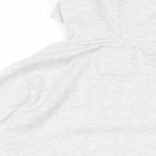 Pull&Bear Mens Grey Cotton Pullover Hoodie Size S