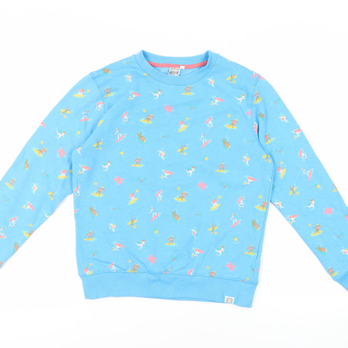 Saltrock Girls Blue Geometric Cotton Pullover Sweatshirt Size 11-12 Years Pullover - Surf Print