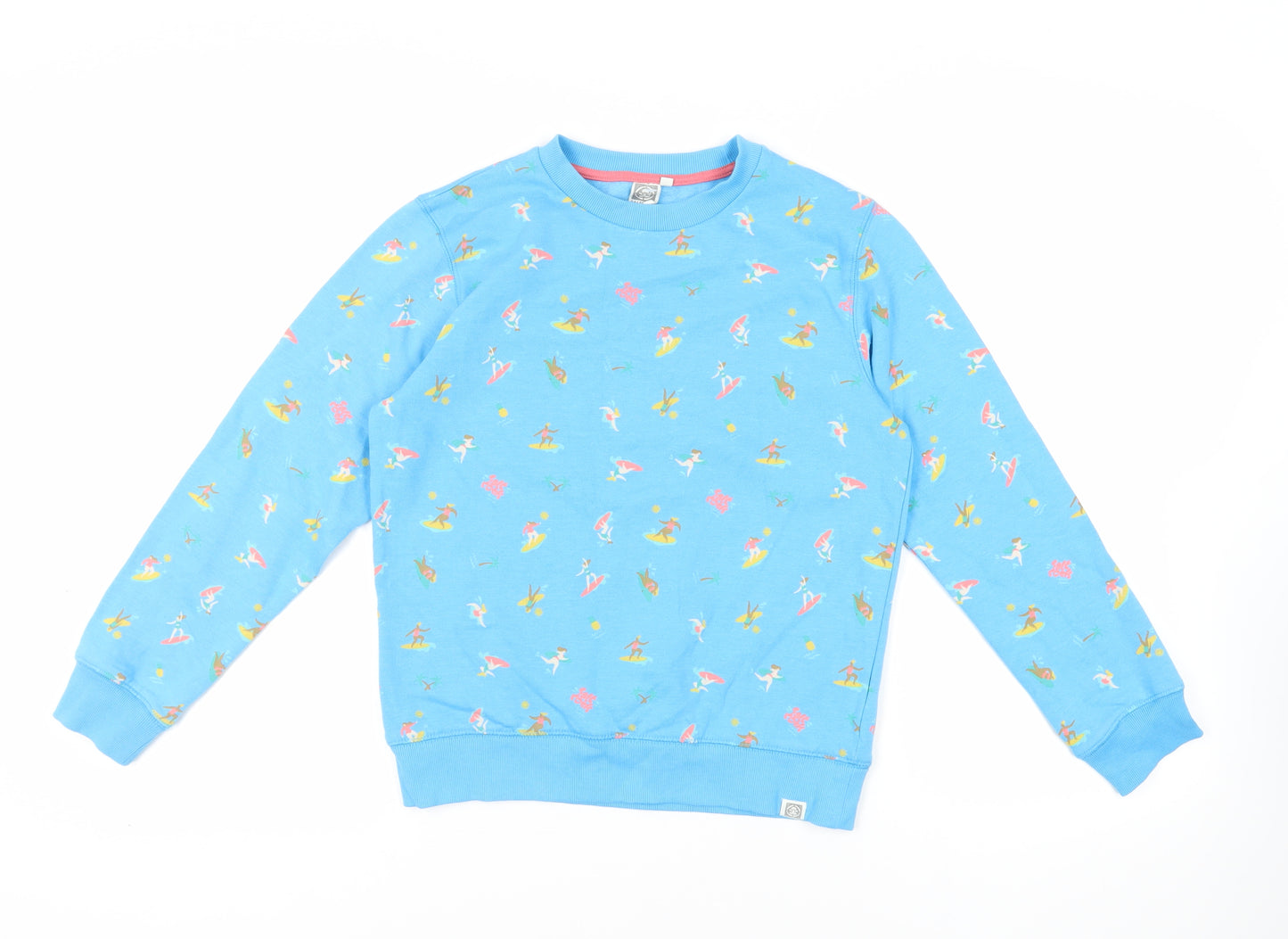 Saltrock Girls Blue Geometric Cotton Pullover Sweatshirt Size 11-12 Years Pullover - Surf Print
