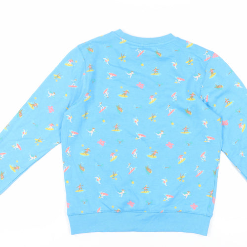 Saltrock Girls Blue Geometric Cotton Pullover Sweatshirt Size 11-12 Years Pullover - Surf Print