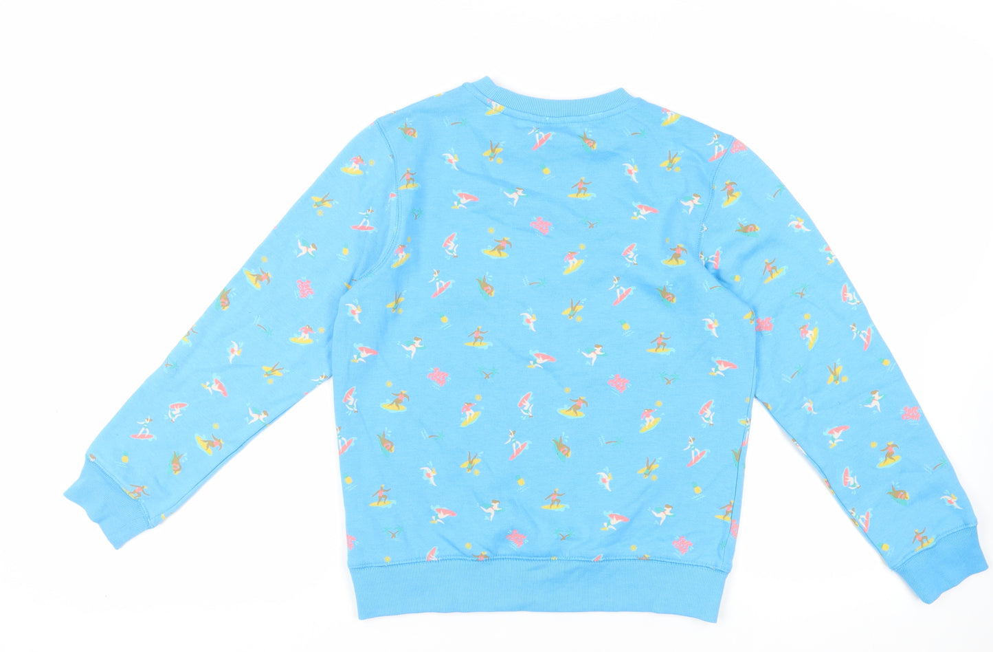 Saltrock Girls Blue Geometric Cotton Pullover Sweatshirt Size 11-12 Years Pullover - Surf Print