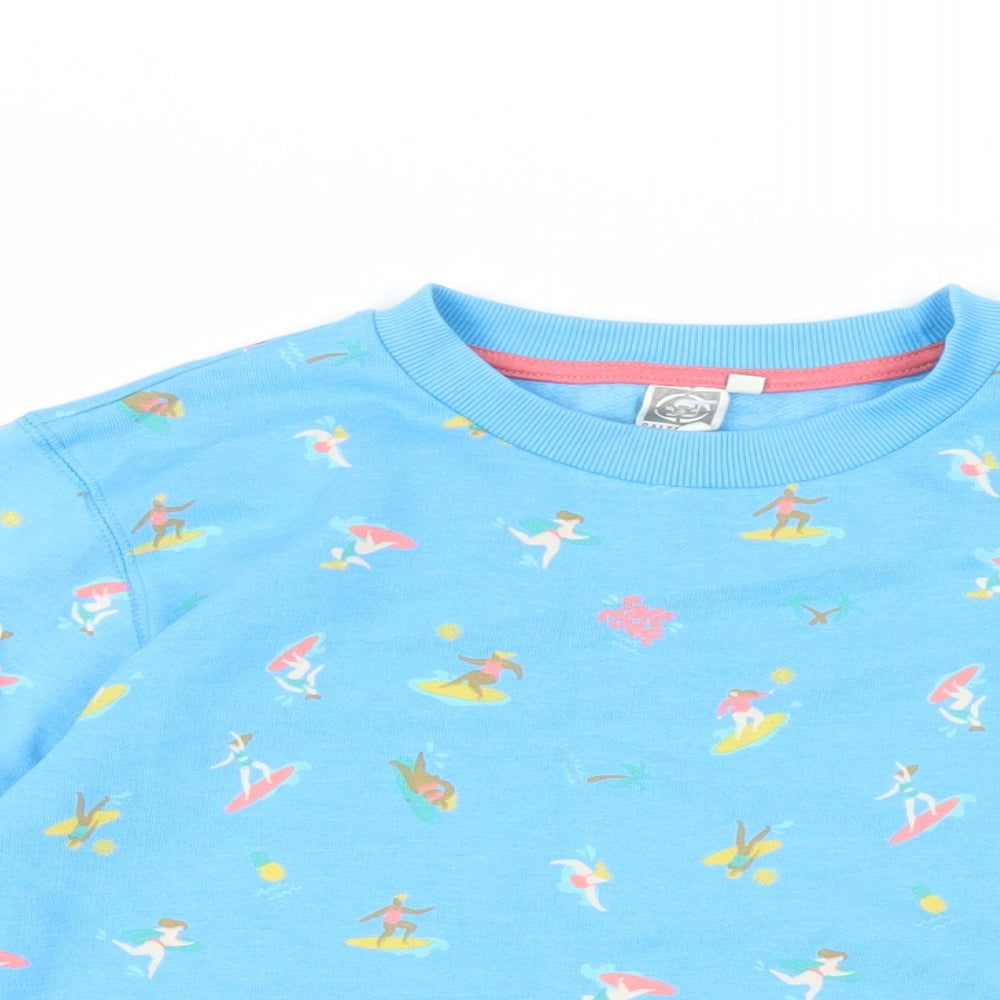 Saltrock Girls Blue Geometric Cotton Pullover Sweatshirt Size 11-12 Years Pullover - Surf Print