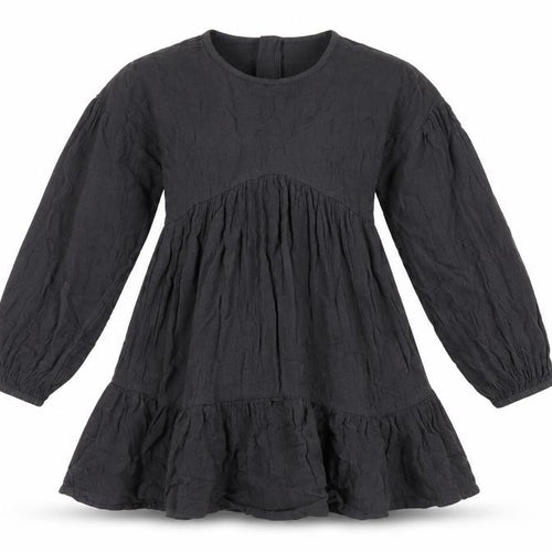 Marks and Spencer Girls Grey Cotton Fit & Flare Size 8-9 Years Round Neck Zip - Ruffle