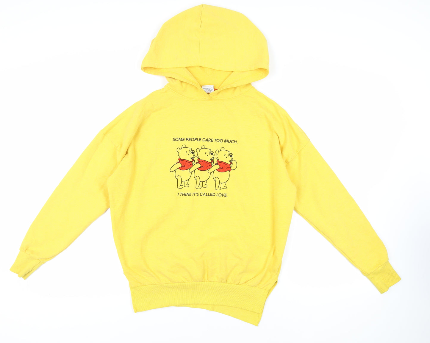 Disney Womens Yellow Polyester Pullover Hoodie Size XS Pullover - Winnie The Pooh