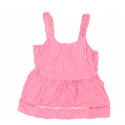 NEXT Womens Pink Viscose Basic Tank Size 16 Scoop Neck
