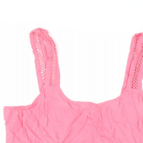 NEXT Womens Pink Viscose Basic Tank Size 16 Scoop Neck