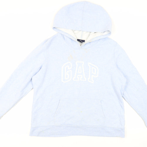 Gap Womens Blue Cotton Pullover Hoodie Size XL Pullover - Logo Pockets