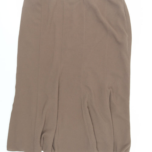 Ann Harvey Womens Brown Polyester Flare Skirt Size 20 Zip