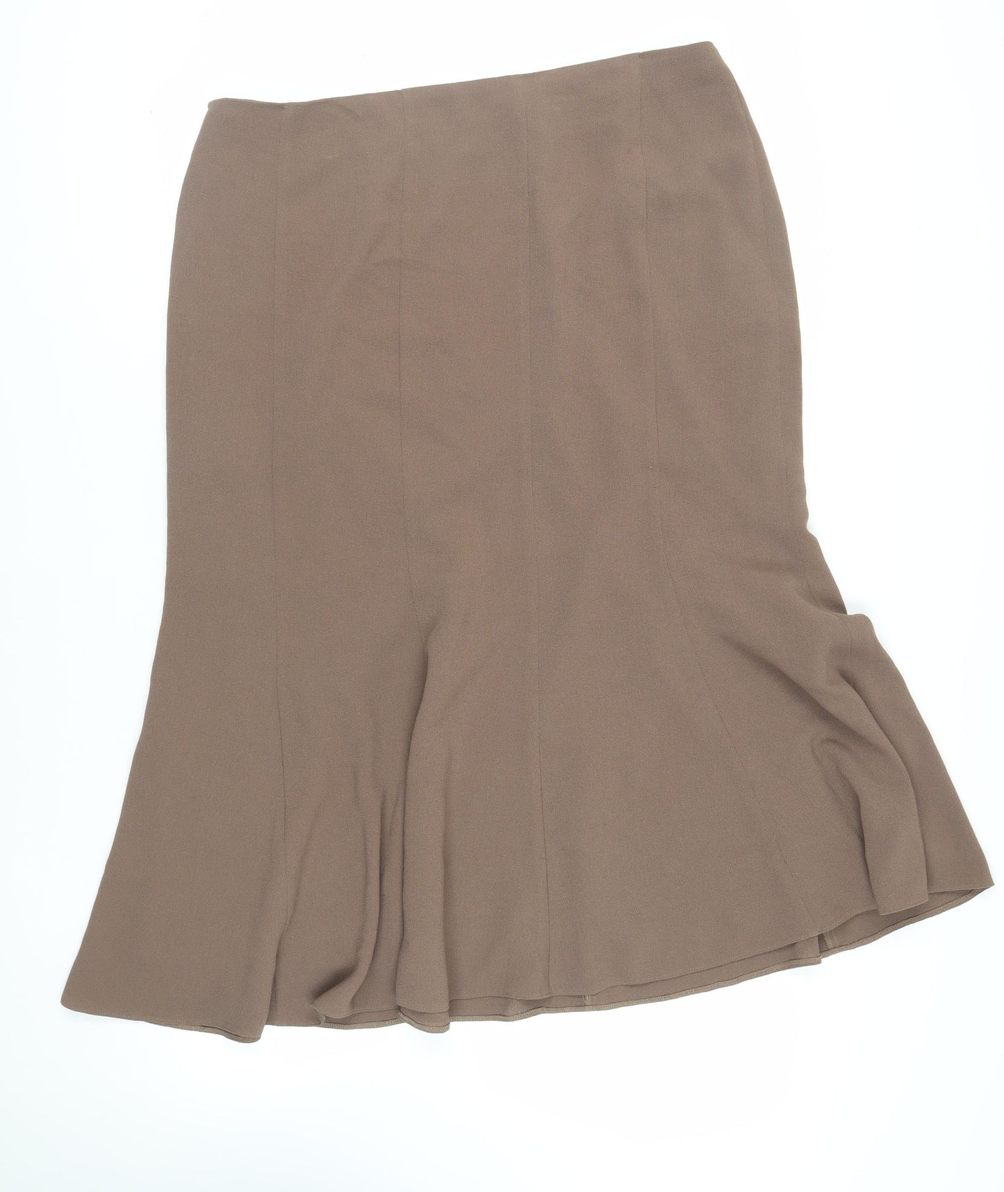 Ann Harvey Womens Brown Polyester Flare Skirt Size 20 Zip