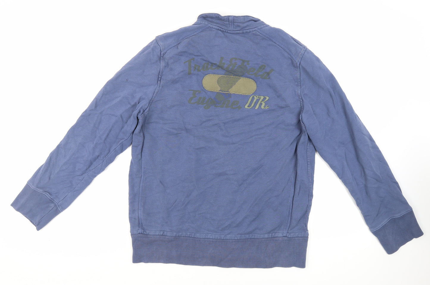 Nike Mens Blue Cotton Full Zip Sweatshirt Size L - Logo Pockets