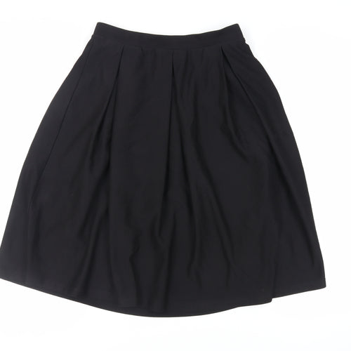 Dorothy Perkins Womens Black Polyester Flare Skirt Size 10 - Elasticated Waist